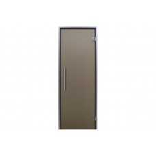 Универсальная стеклянная дверь Tesli Анталия Sateen 2012х800 мм бронзовая матовая для хаммама