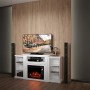 ТБ тумба з каміном ArtiFlame VICTORIA II AF23S Білий б'янко з ефектом полум'я зі звуком і обігрівом