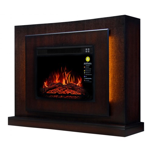 Камінокомплект ArtiFlame LUCCA AF23S Махагон коричневий антик з підсвічуванням ефект полум'я зі звуком